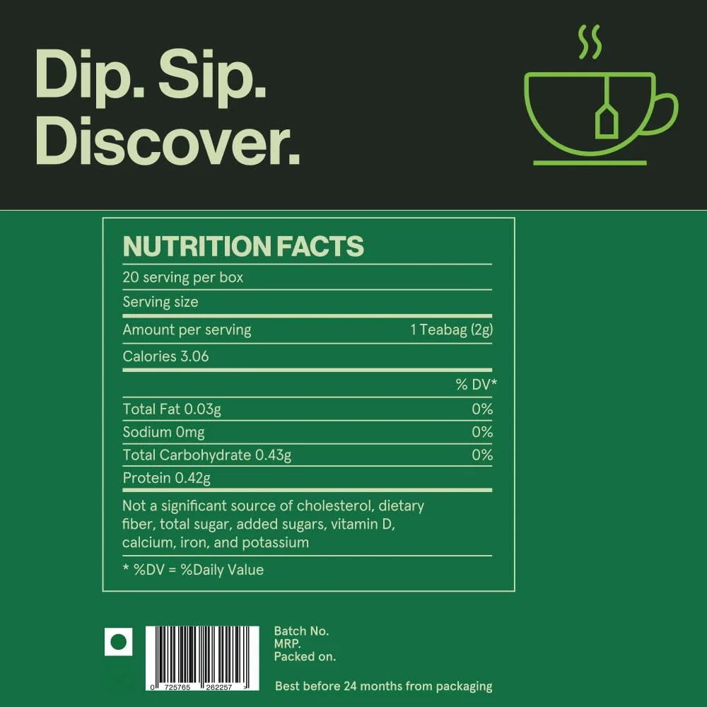 Freshleaf Tulsi Green Tea Rich With Anti-Oxidants, 100% Whole Long Leaf, 20 Pyramid Tea Bags (60 Tea Bags) (20 Count (Pack Of 1))