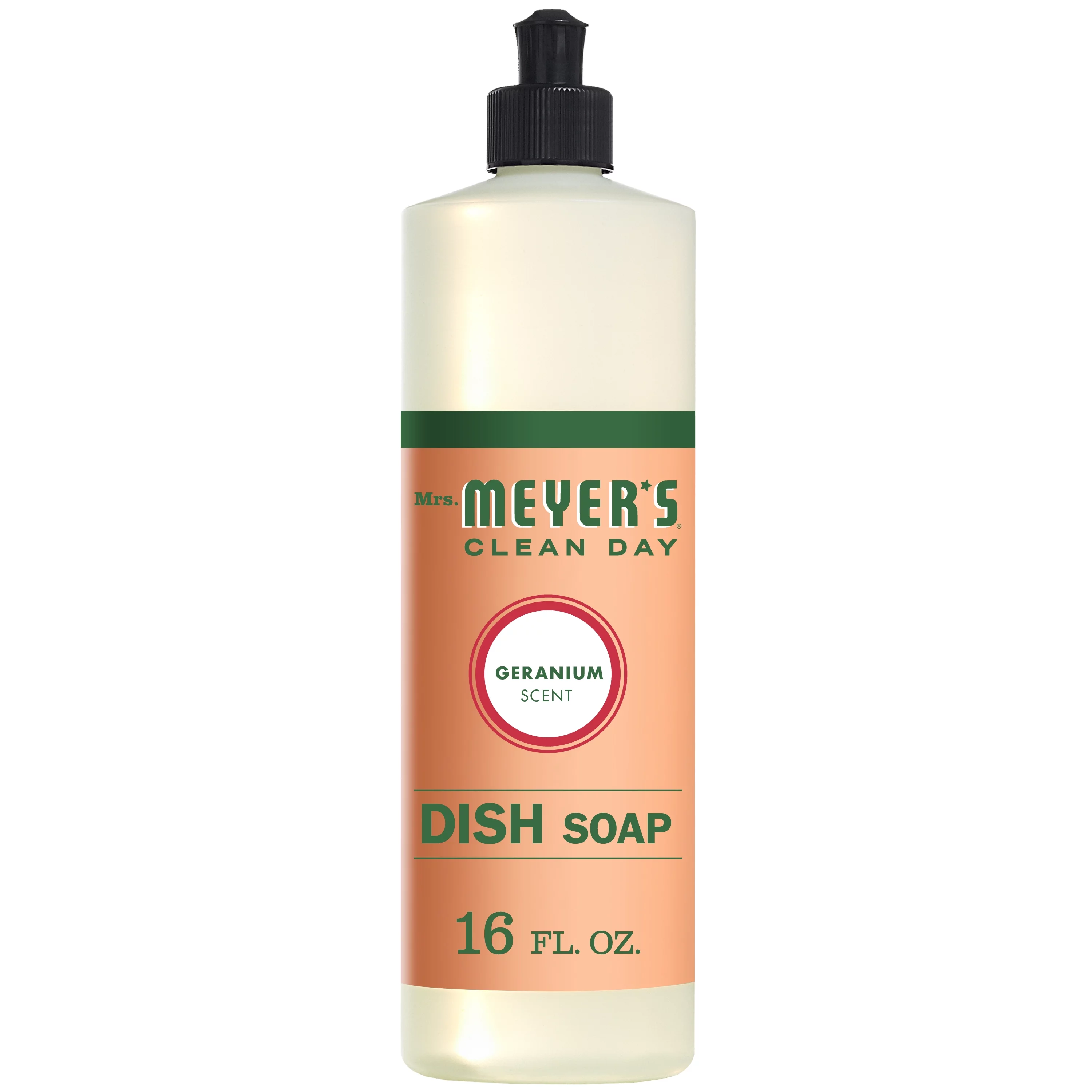 Mrs. Meyer's Clean Day Dish Soap, Geranium, 16 Fluid Ounces