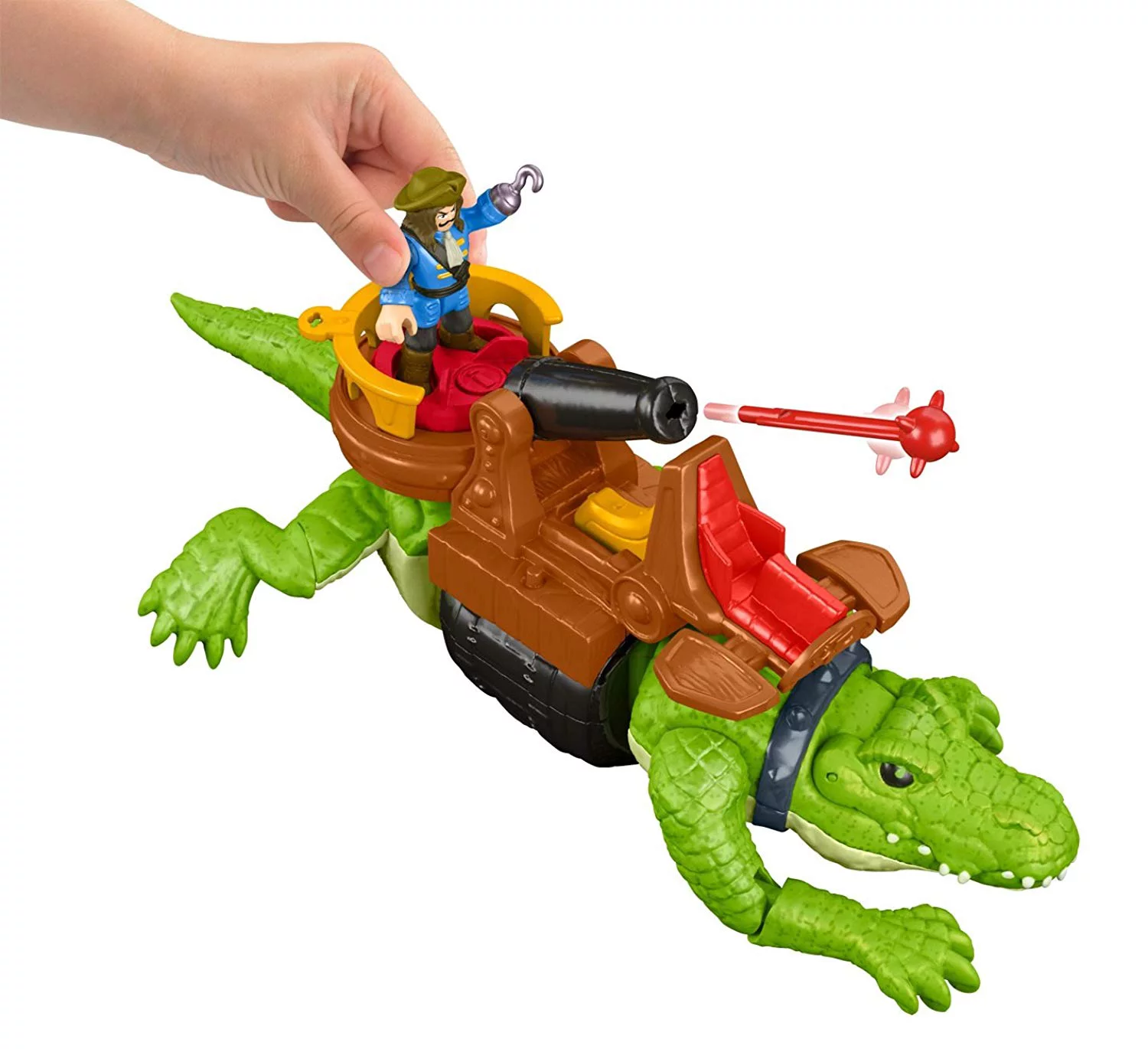 DHH63 Fisher-Price Imaginext Walking Croc & Pirate Hook