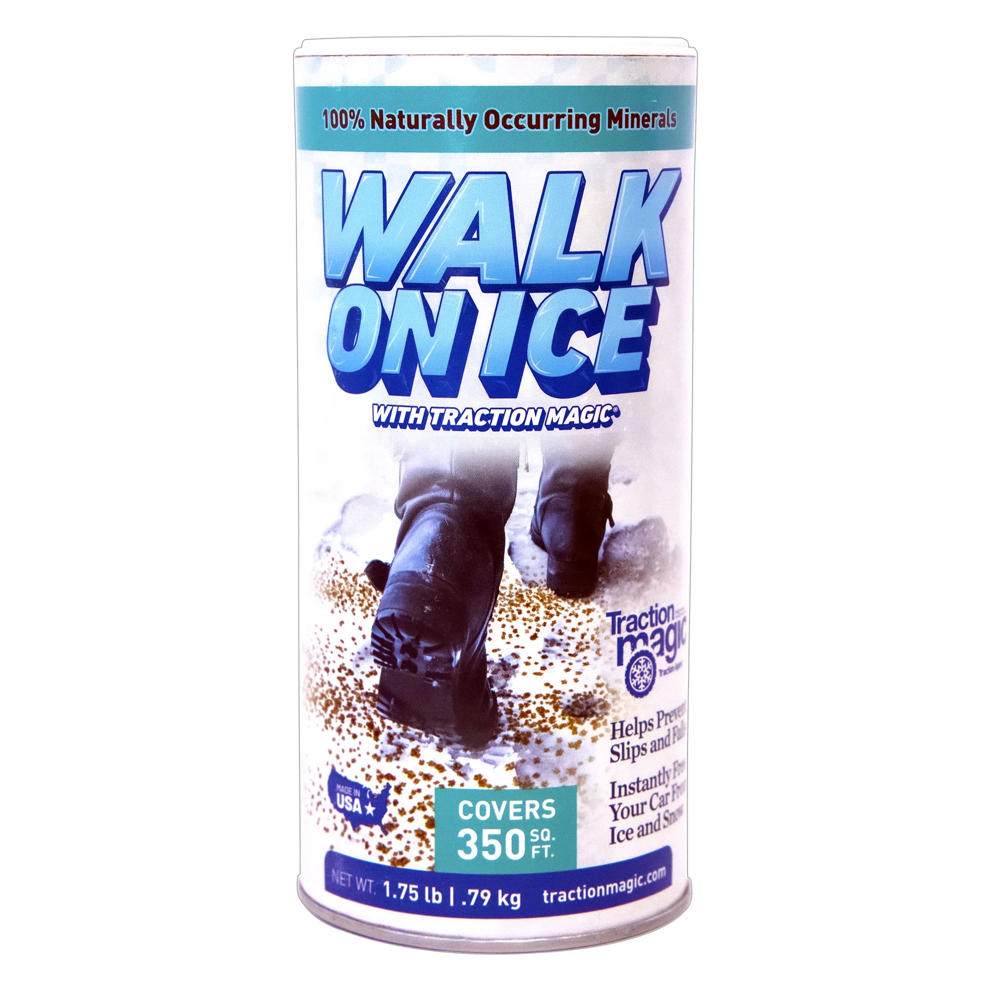 Traction Magic Walk on Ice for Snow & Ice Grip for Traction, 100% Salt & Chloride Free, People & Pet Safe, 1.75 Lb Can