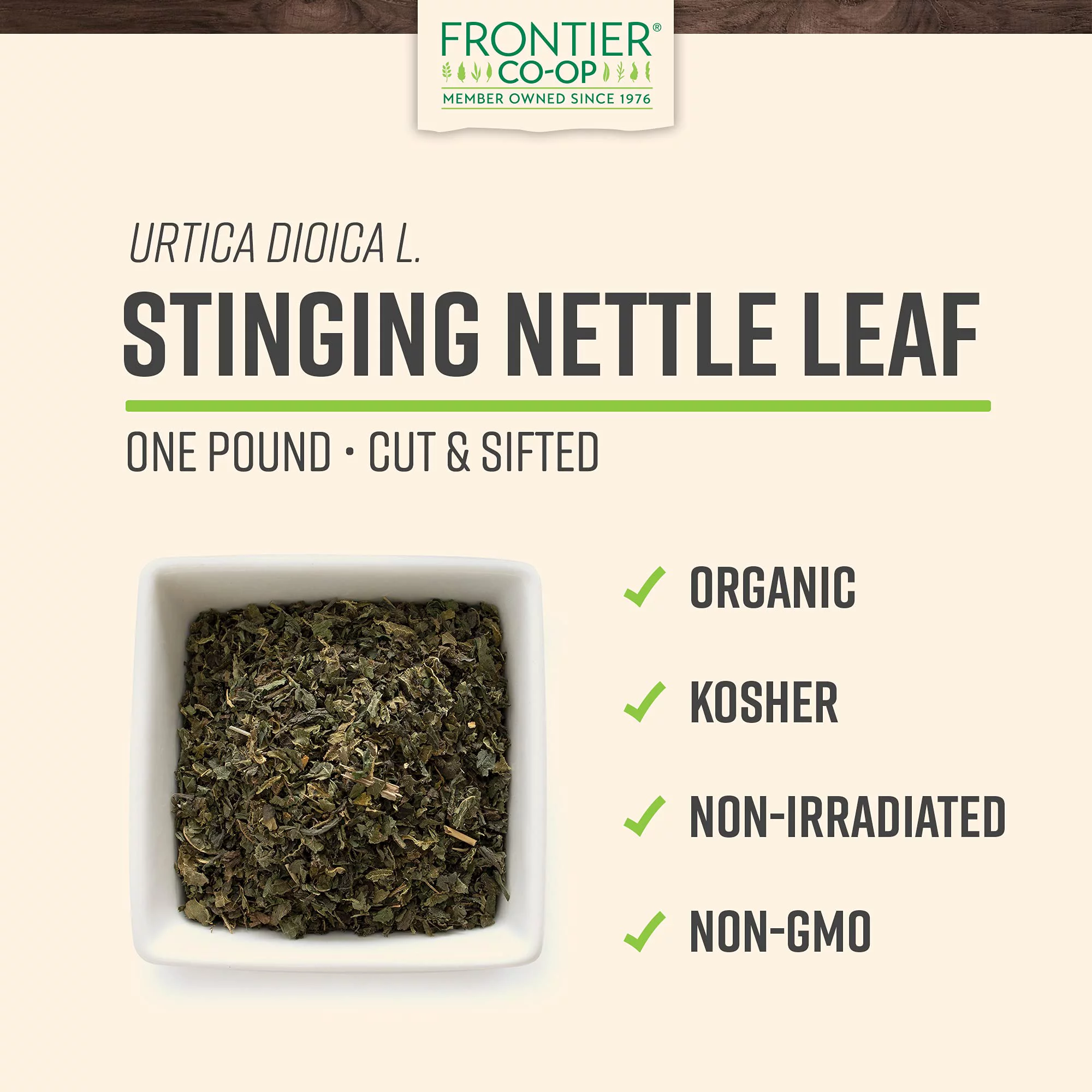 Frontier Co-op Organic Cut & Sifted Stinging Nettle Leaf 1lb