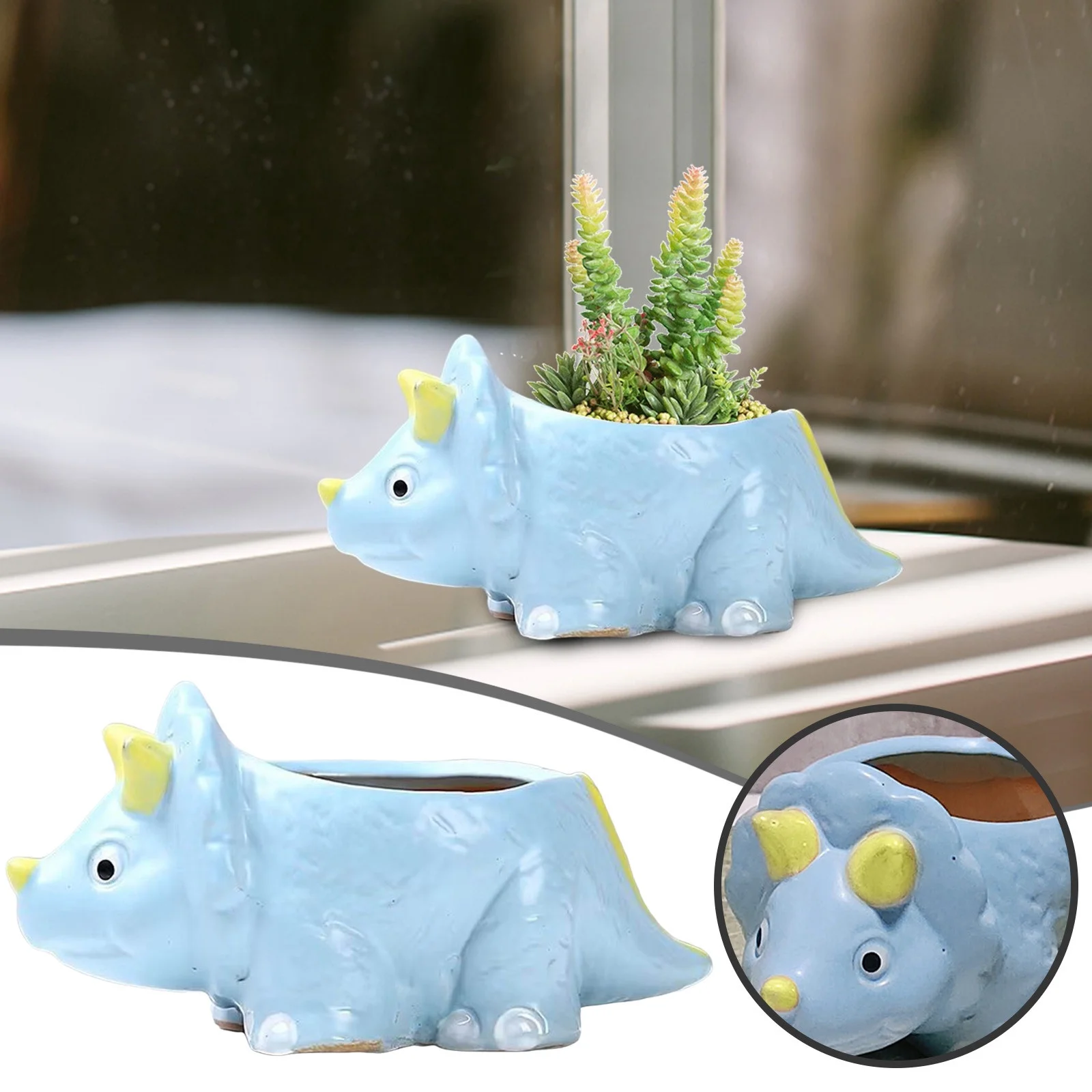 for Outdoor Plants Large Cute Cartoon Animal Shaped Succulent Pot Set Breathable Coarse Pottery For Succulent On Balconies