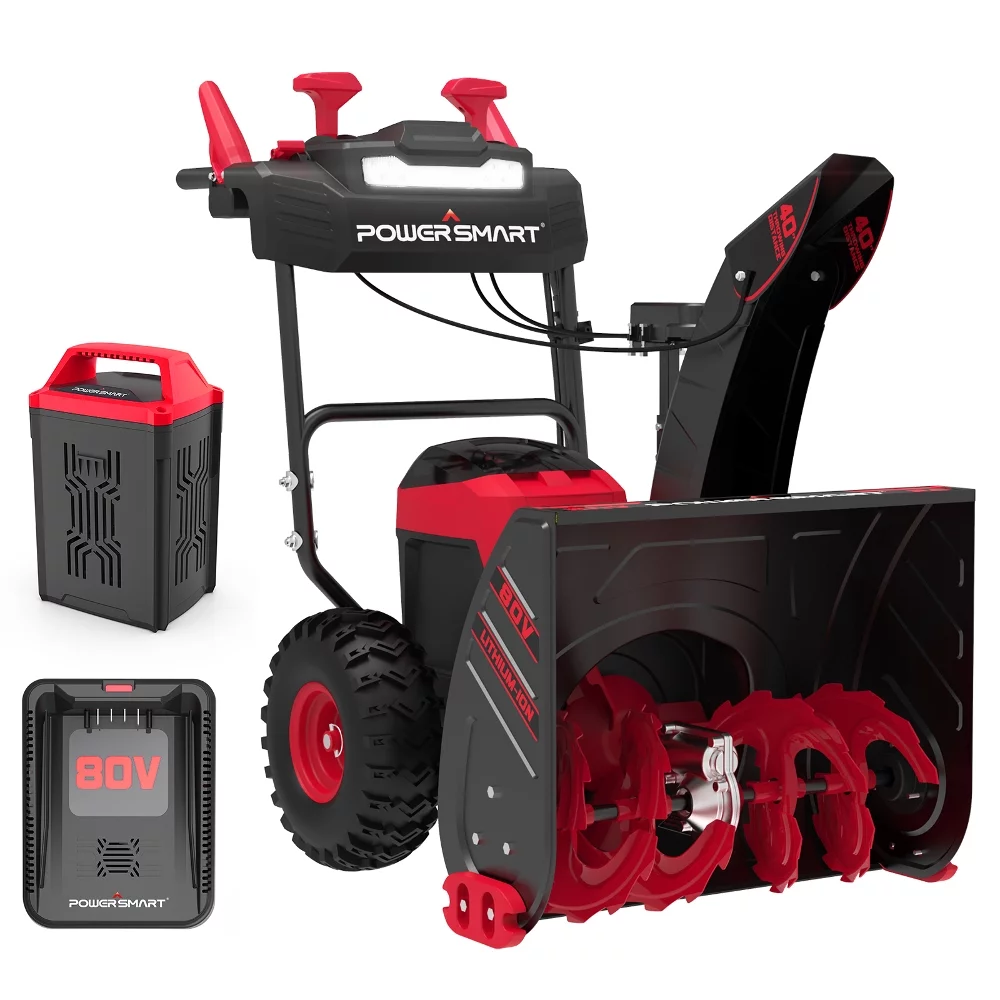 PowerSmart 24 in. Cordless 80 V Cordless Two Stage Snow Blower with 6.0 Ah Battery and Charger included DB2805RB