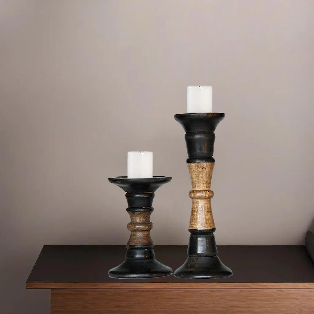 Traditional Dark Polish Eco-friendly Handmade Mango Wood Set Of Two 6