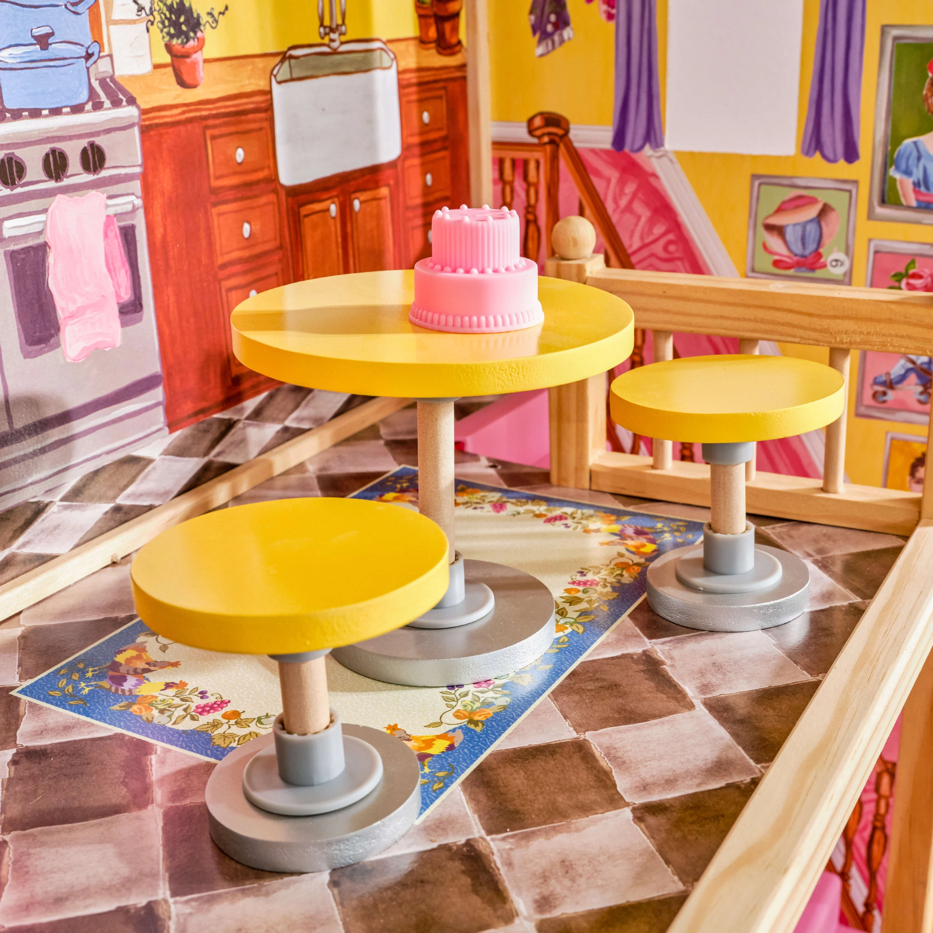 KidKraft Kayla Wooden Dollhouse with 10-Piece Furniture Set, Almost 4 Feet Tall