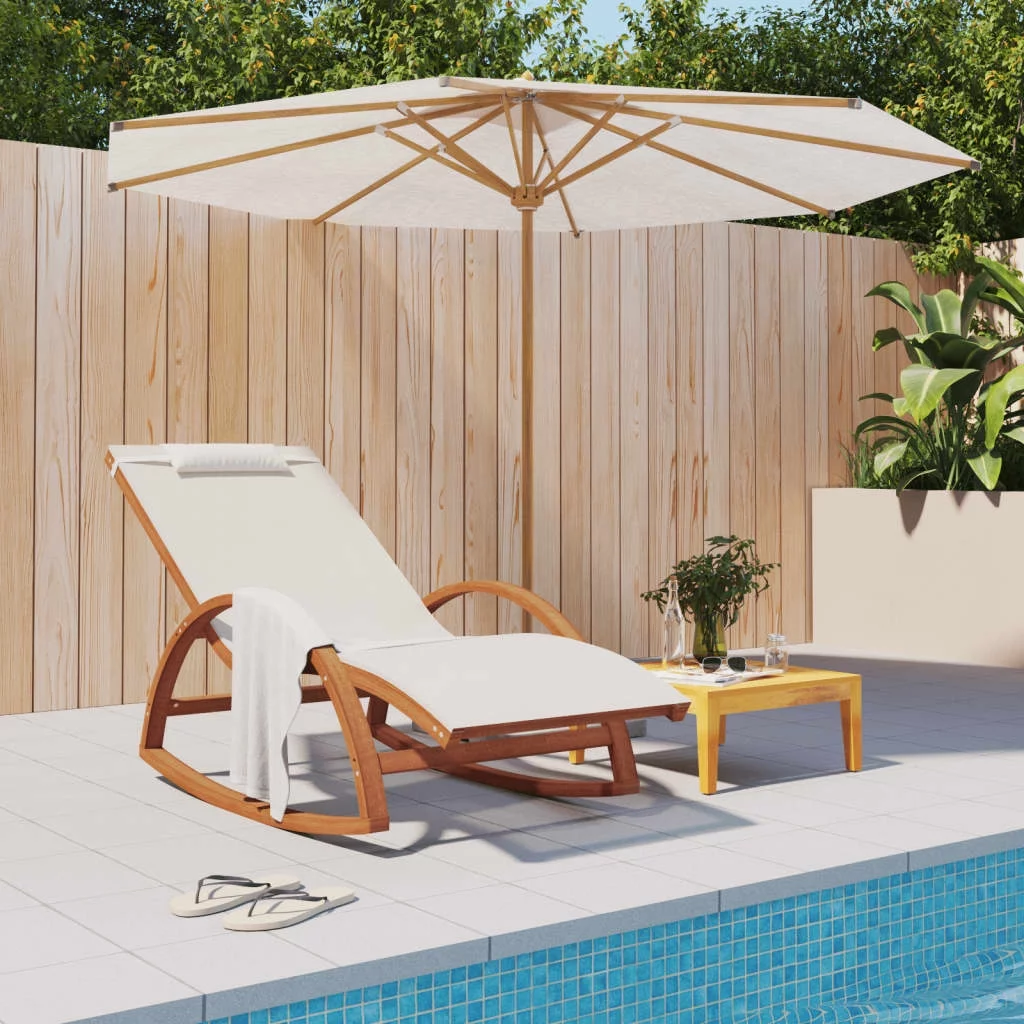 Aibecy Rocking Chair White Textilene and Solid Wood Poplar