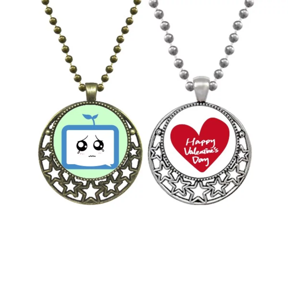 Saplings Injustice Small TV Face Original Pendant Necklace Mens Womens Valentine Chain