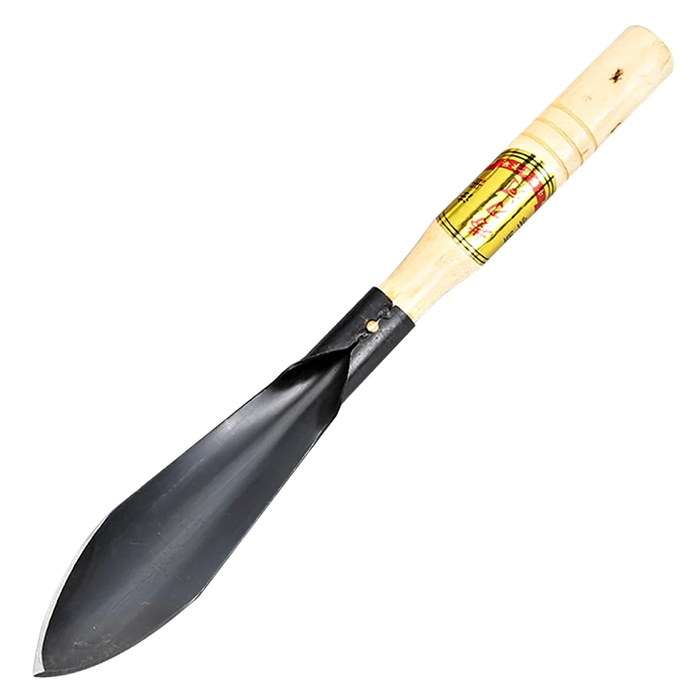 Guichaokj 1pc Stainless Steel Camping Shovel Portable Pointed Garden Shovel Mini Planting Tool with Wooden Handle