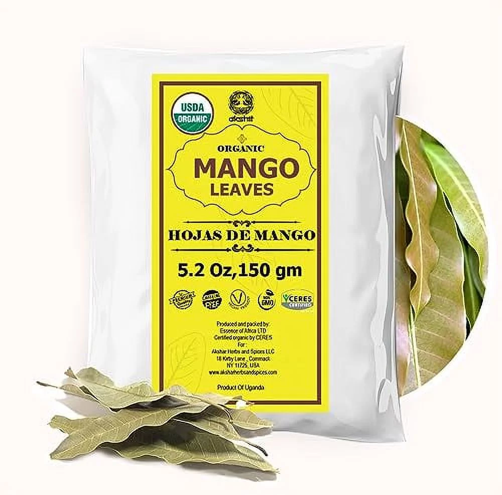 Akshit Organic Dried Mango Leaves, Hoja De Mango, Herbal Leaf  Tea, 5.2oz, 100% All Natural Relaxing Tea