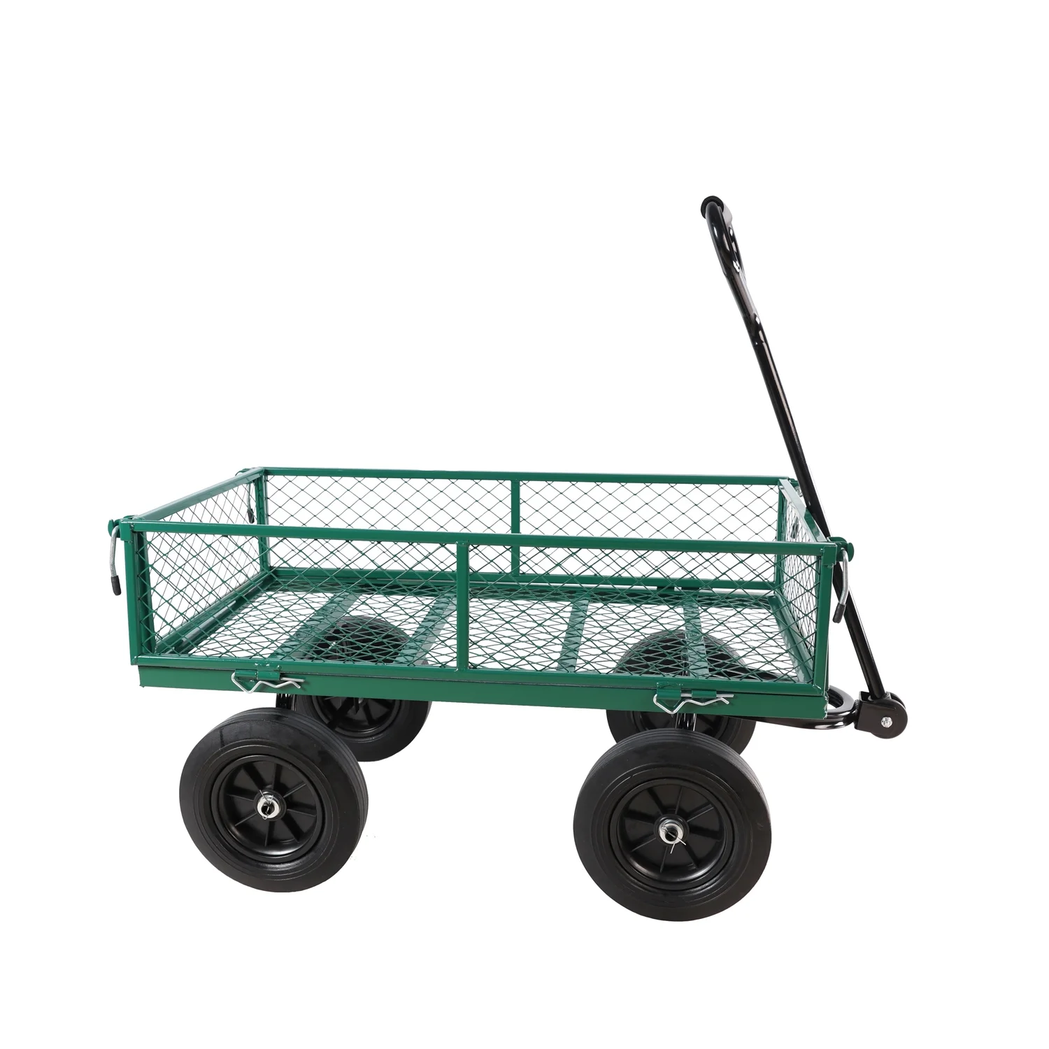 YLtoohoom (Green solid wheels wagon cart) Solid wheels Tools cart Wagon Cart Garden cart trucks make it easier to transport firewood