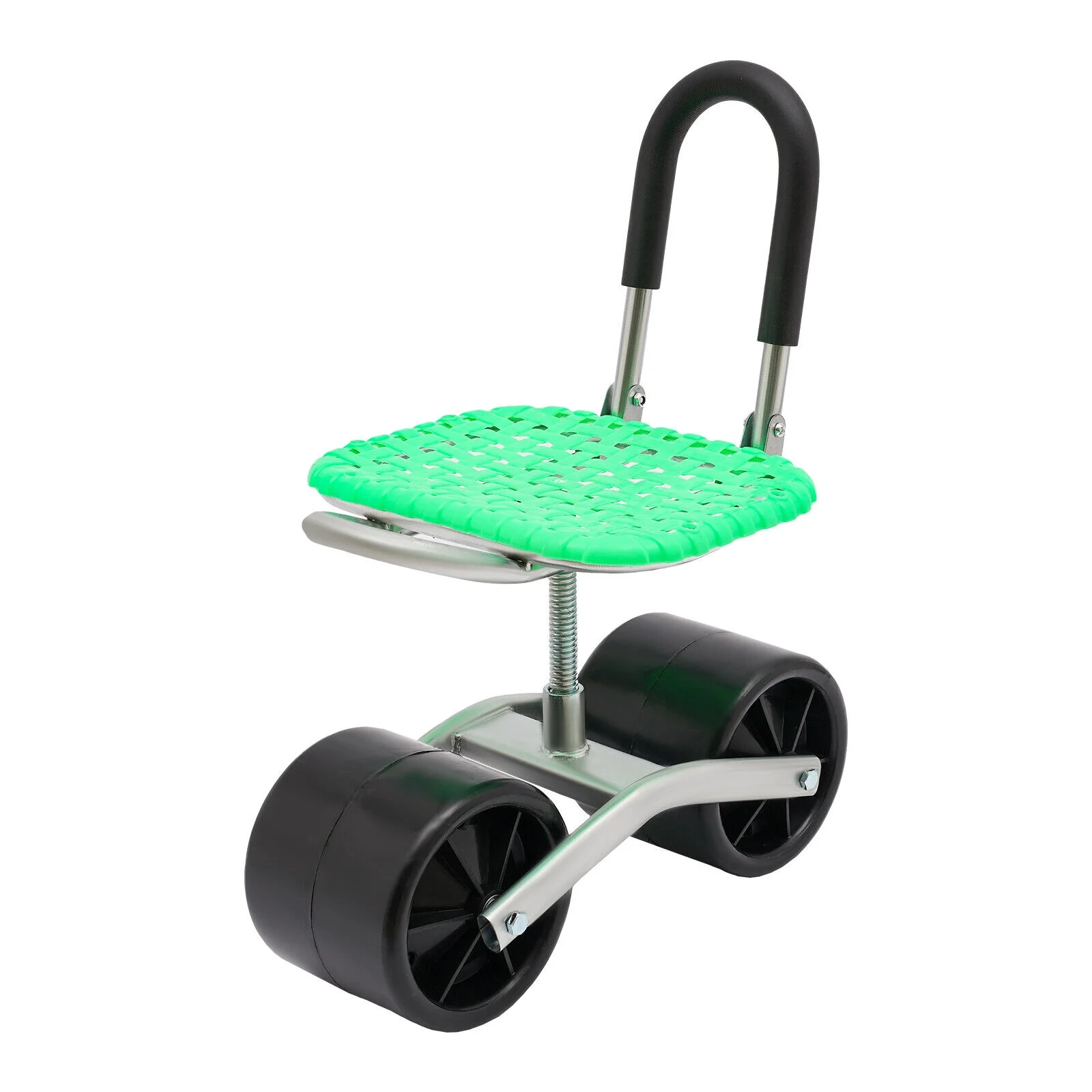 Modern 360° Rotates Garden Rolling Seats Garden Cart w/2 Wheels, Height Adjustable