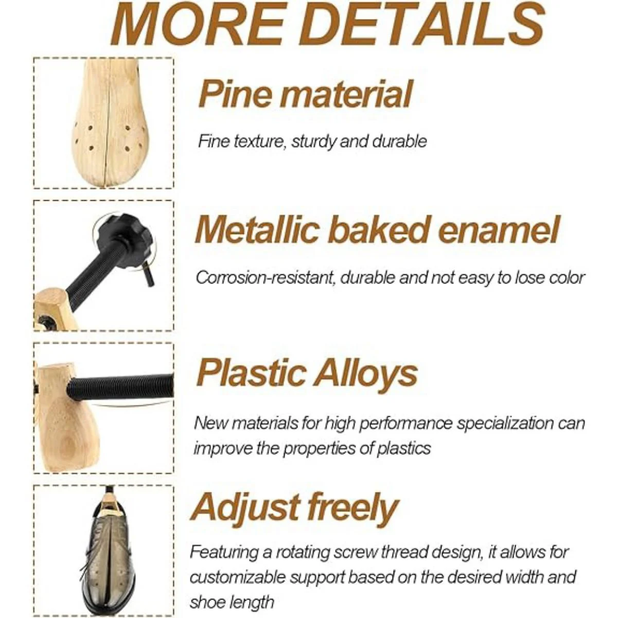 LUVCMFT 2 Pack Shoe Stretcher Women, 2 Way Shoe Trees, Stretches Length & Width, Women and Men's Shoe Widener, Wooden Shoe Expander S