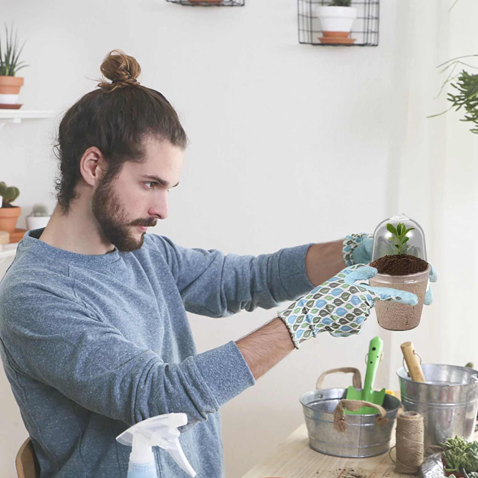 10 Pcs Biodegradable Seedling Pots Containers Paper Flower Succulent Peat Office