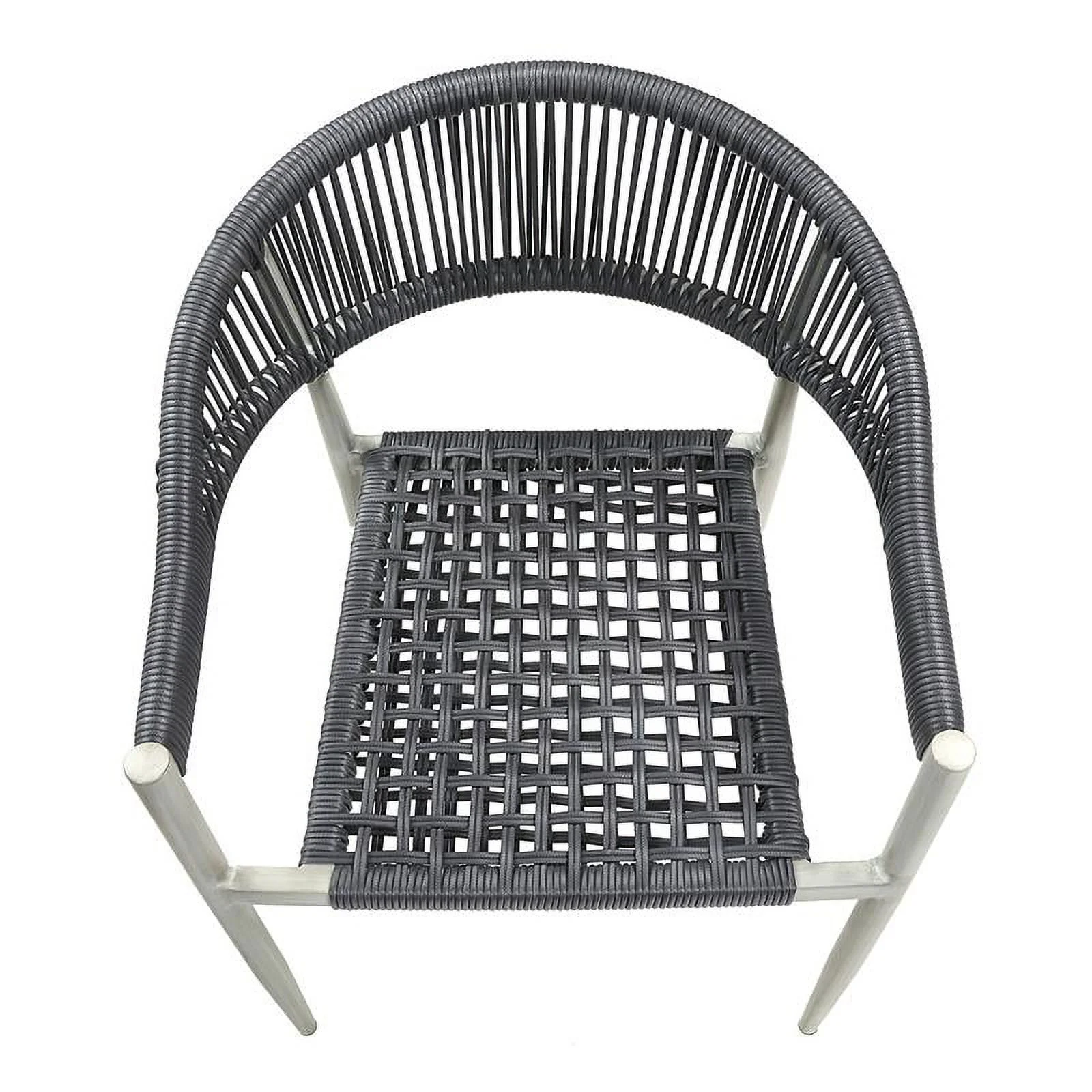 Furniture of America Clark Aluminum Patio Dining Chair in Light Gray