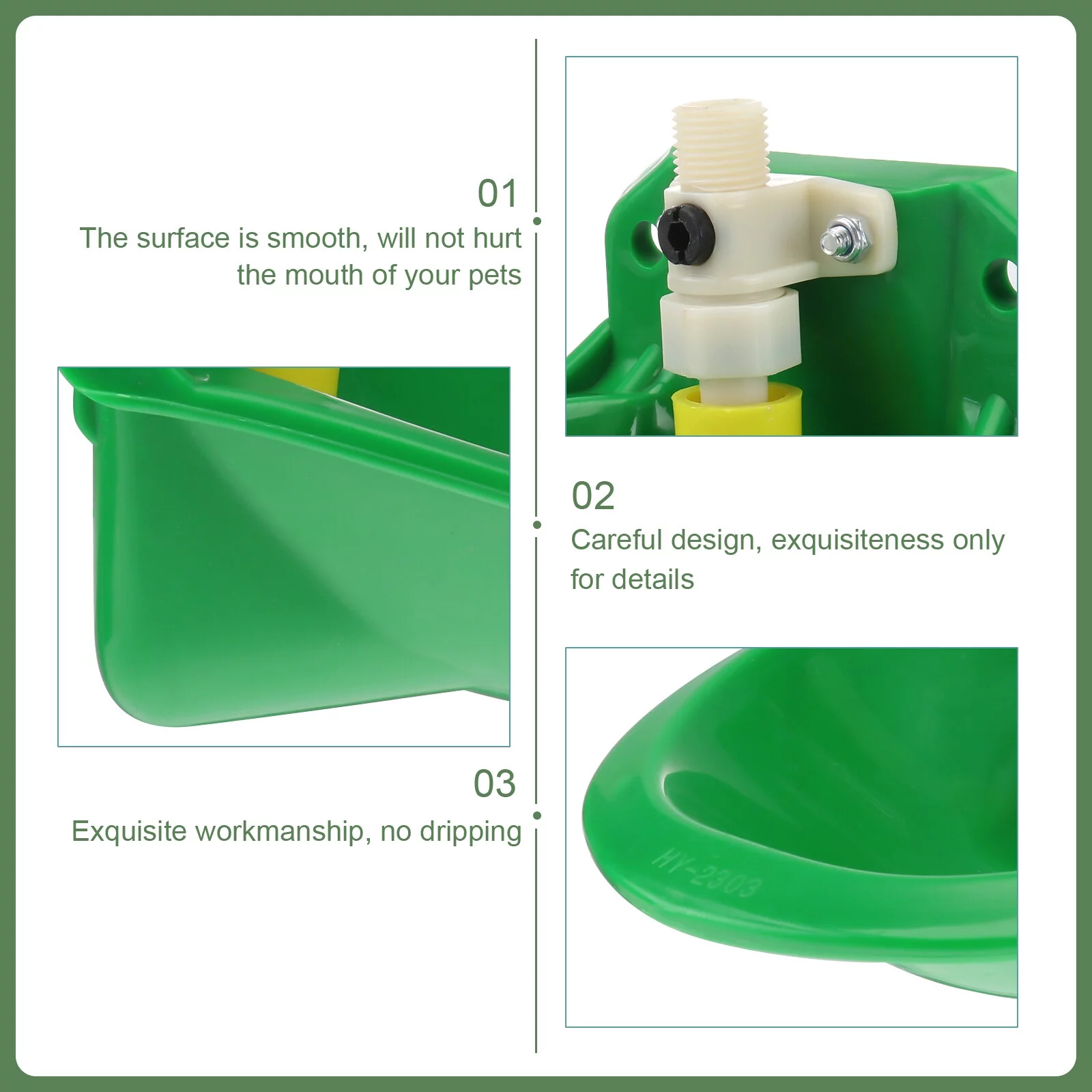 Guichaokj 1Pc Sheep Drinking Bowl Animal Waterbowl Automatic Water Fountain (Green)