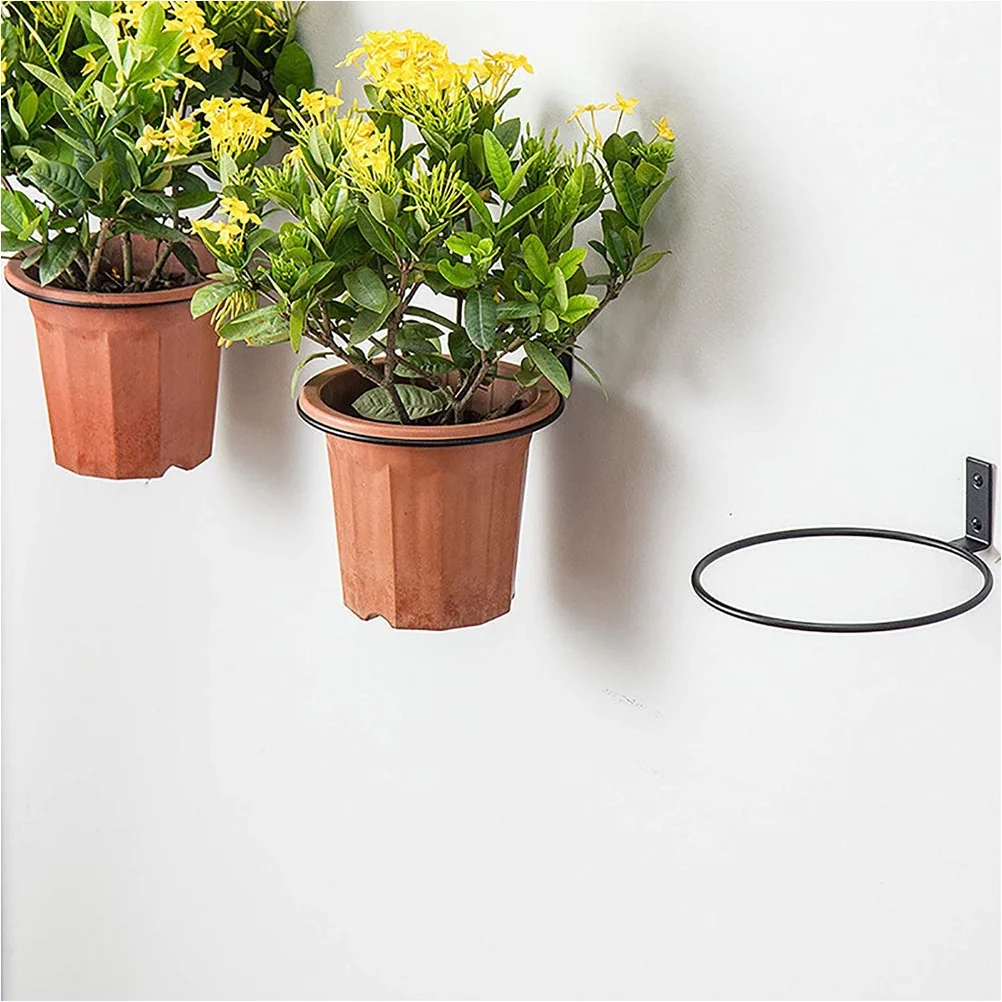 2 Pcs Wall Mount Plant Pot Stands Hanging Planter Flowerpot Holder Gardening Shelf