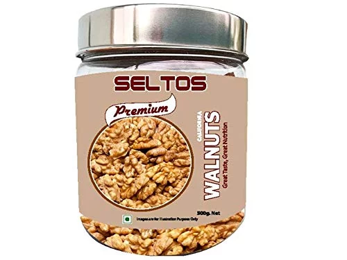 SELTOS™ 100% Natural Premium California Walnut Kernels 500g. (Akhroot,California Walnut, Akhroot Giri.) Without Shell(in Reusable Strong Jar),