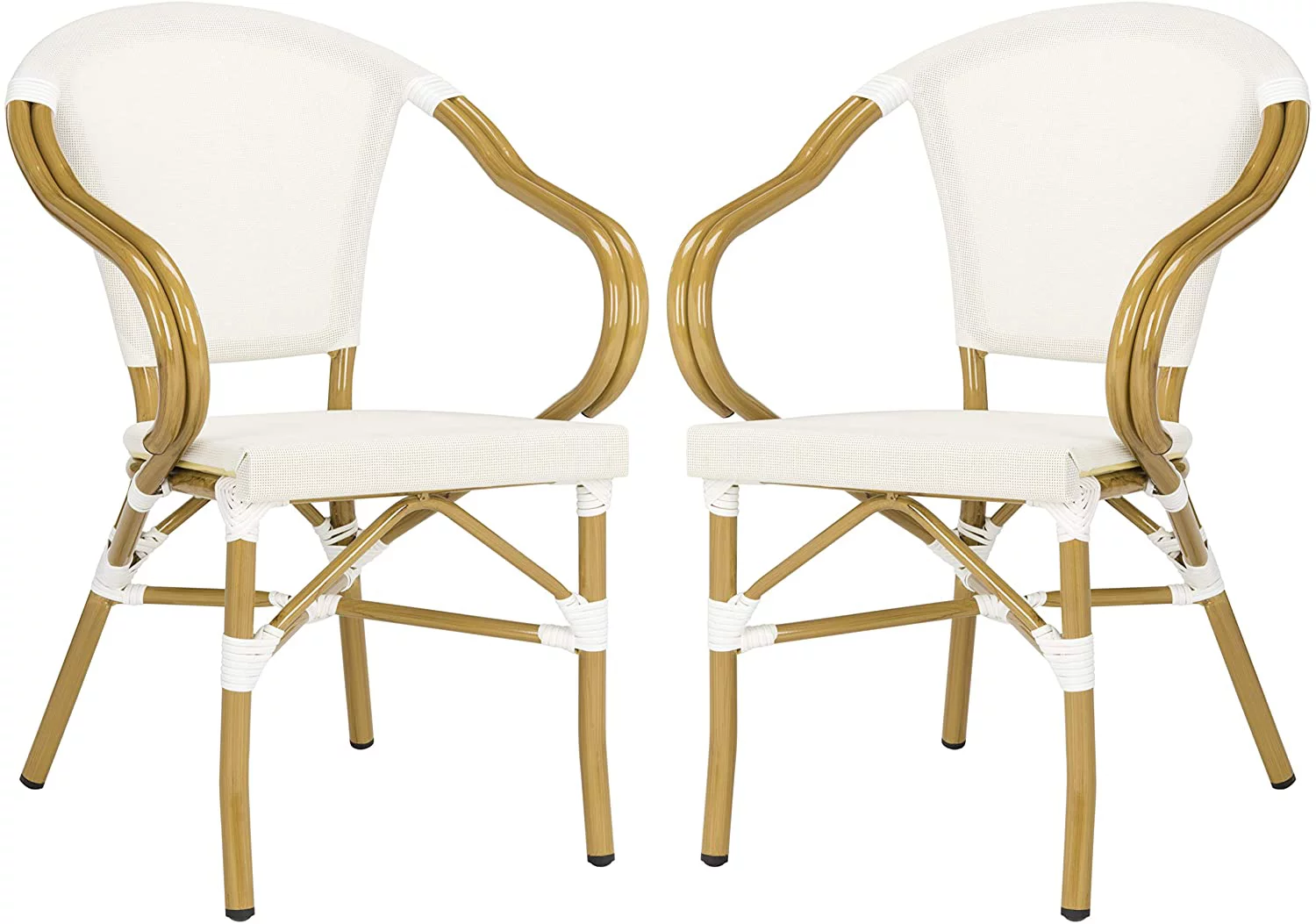 MINGFENG PAT4003B-SET2 Outdoor Collection Karine Beige Stacking Arm Chair