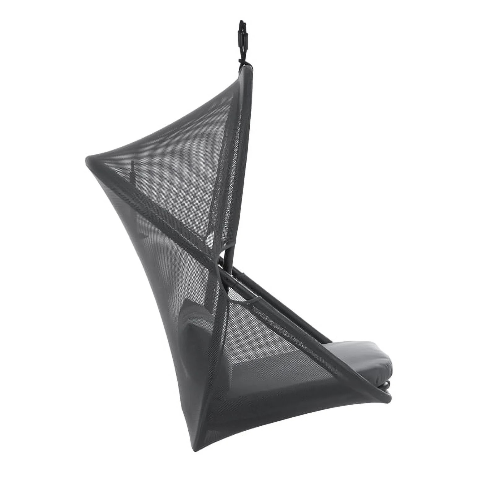 Afuera Living Crush Outdoor Foldable Mesh Egg Swing Chair in Dark Gray Fabric