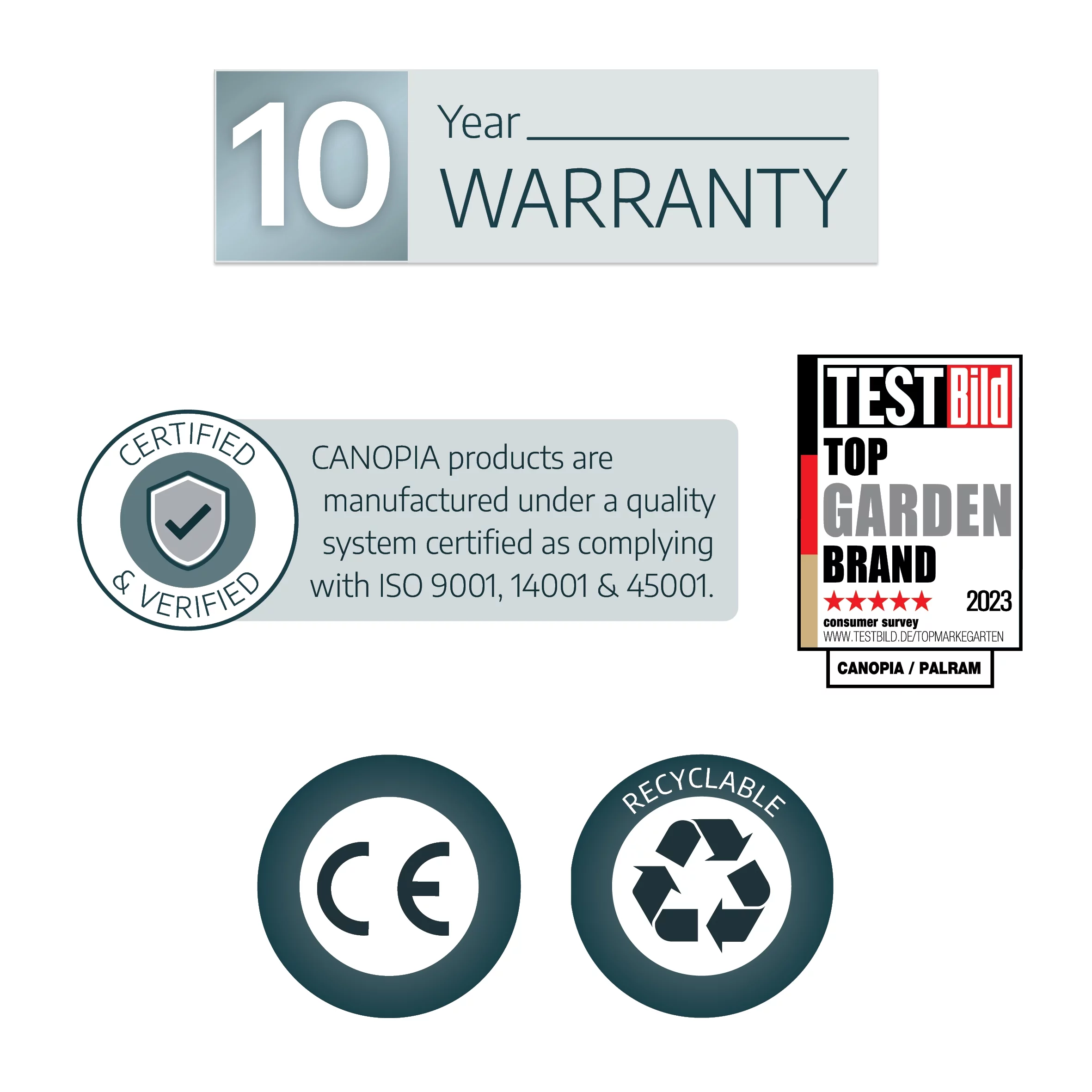 Palram - Canopia Garda 20' x 20' Polycarbonate/Aluminum Enclosed Gazebo - Gray/Bronze