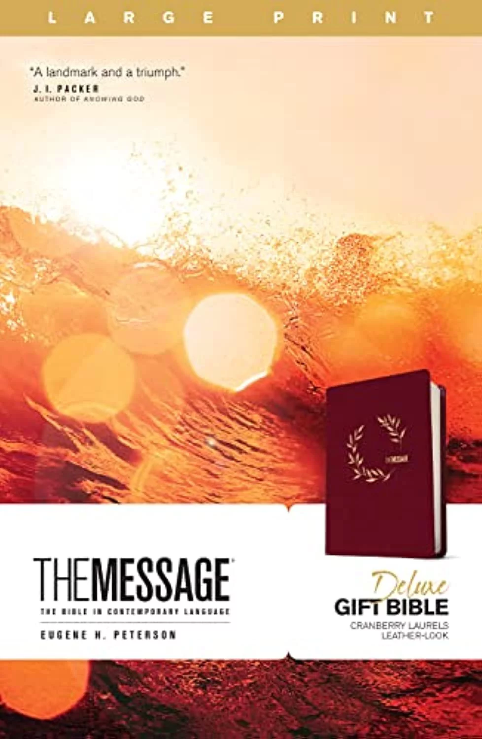 The Message Deluxe Gift Bible, Large Print (Leather-Look, Cranberry Laurels) (Other)