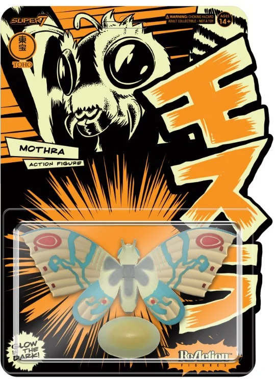 Mothra Godzilla Glow in the Dark Super7 Reaction Action Figure