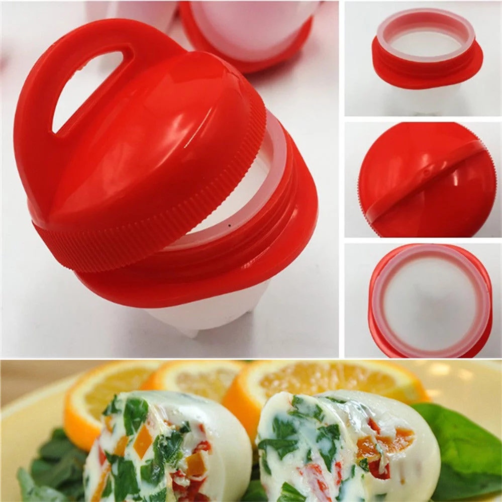 6PCS Food Grade Silicon Egg Boiler Hard Boiled Egglettes Egg Cooker Kitchen Tool