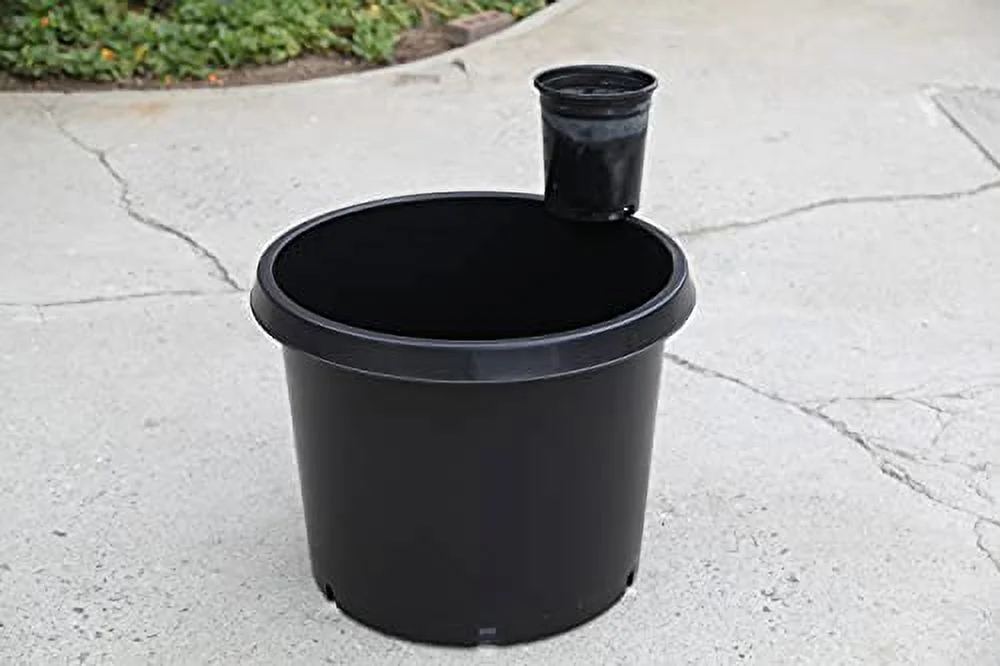 CBM 2-20 Gallon Premium Black Plastic Nursery Plant Container Garden Planter Pots, 22.5 inch TOP x 17.5 inch BOTTOM x17 inch HIGH (PT20GAL)