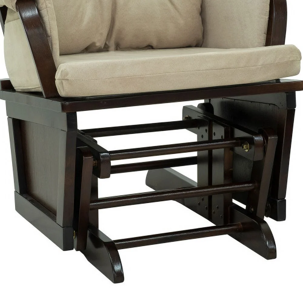 GUIOIHDC Nursery Glider Rocking Chair with Ottoman  Thick Padded Cushion Seating and Wood Base  Cream White