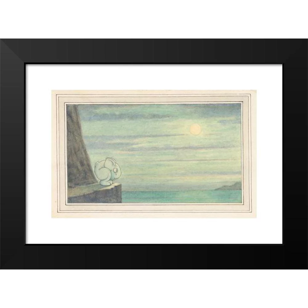 Herbert Crowley 14x11 Black Modern Framed Museum Art Print Titled - It's Extraordinary How Much the Moon Does Not Have the Effect of the Moon is Extraordinary), ‘Wiggle Much’ Design (circa 1