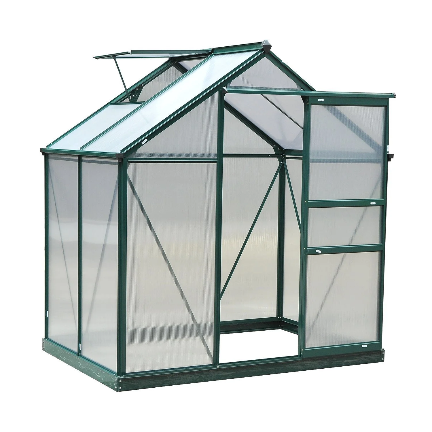 Outsunny 6' x 4' x 7' Twin Wall Polycarbonate Walk-In Garden Greenhouse