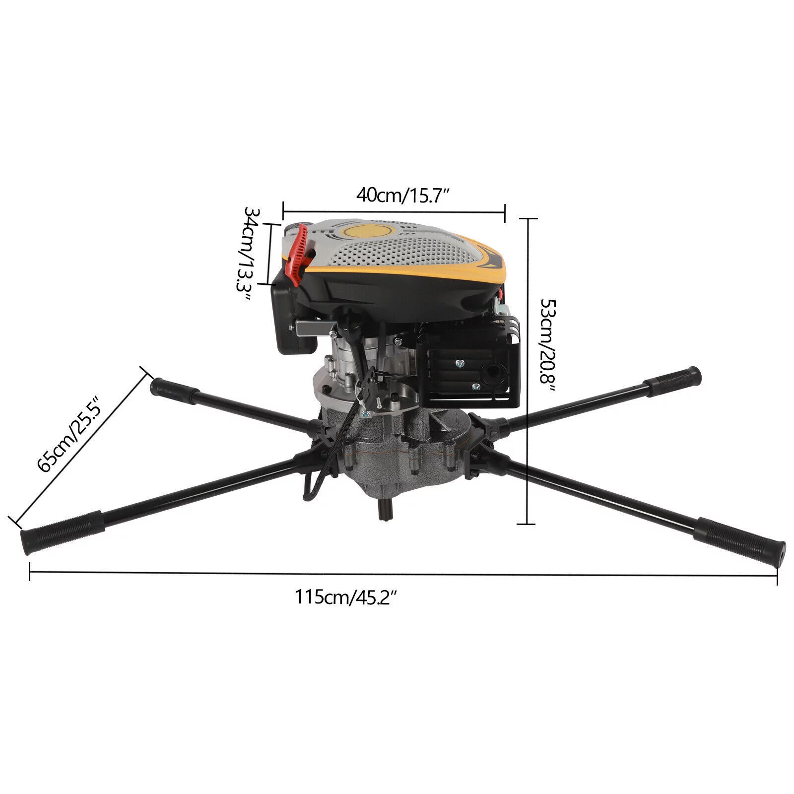 DENSET 4-Stroke 173cc 8HP 2 Men Big Power Post Hole Digger Auger Ground Drill Engine