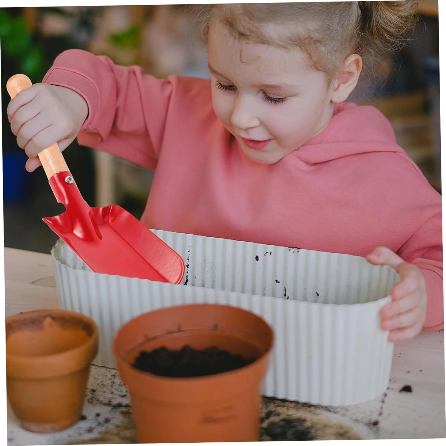 2pcs Wooden Handle Shovel Hand Tools Gardening Shovel Tool Gardening Soil Dig Tool Gardening Iron Shovel Small Gardening Shovel Garden Trowel Wrought Iron Gardening Supplies