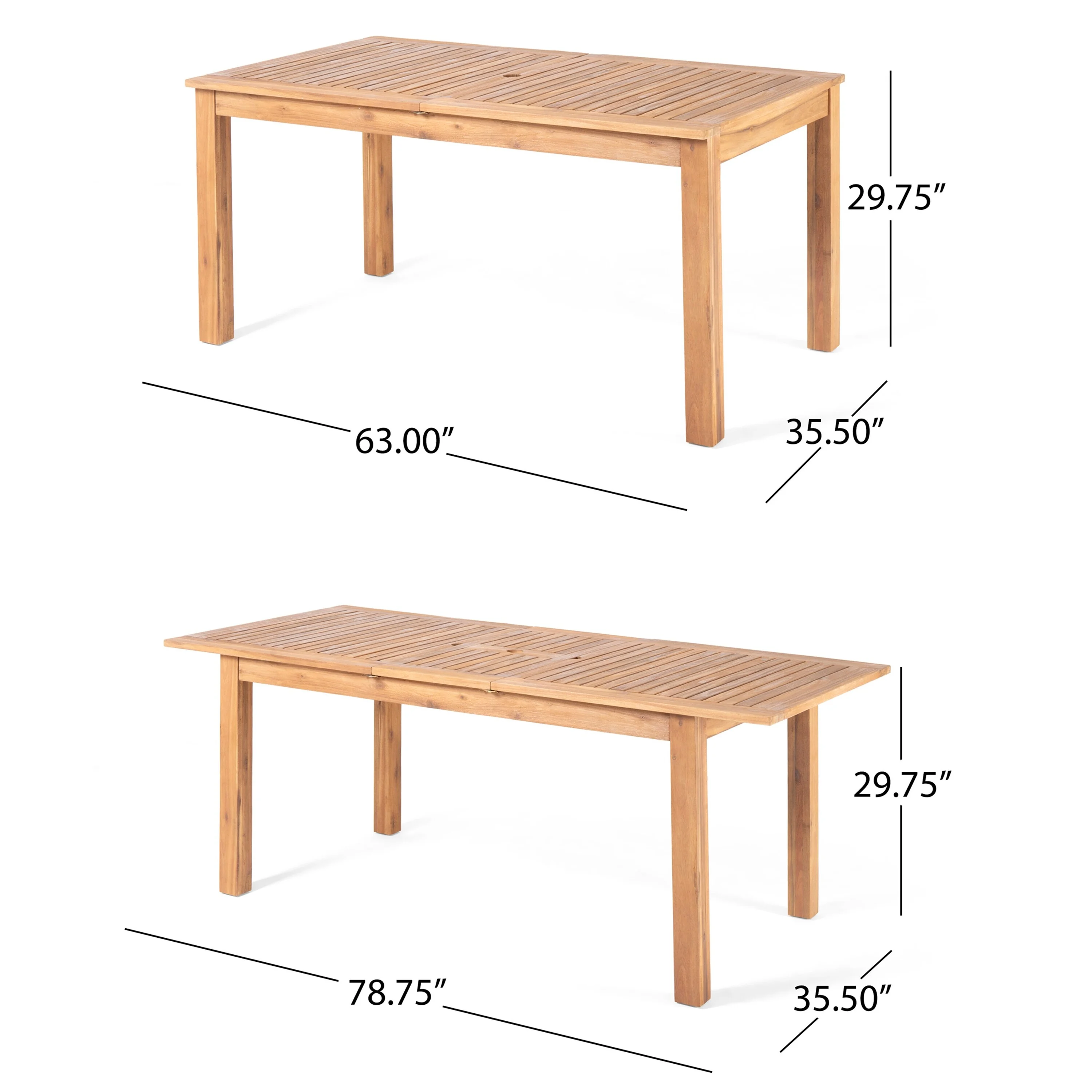 Christopher Knight Home Davenport Outdoor 7 Piece Wood and Wicker Expandable Dining Set by  natural + brown + crème cushion
