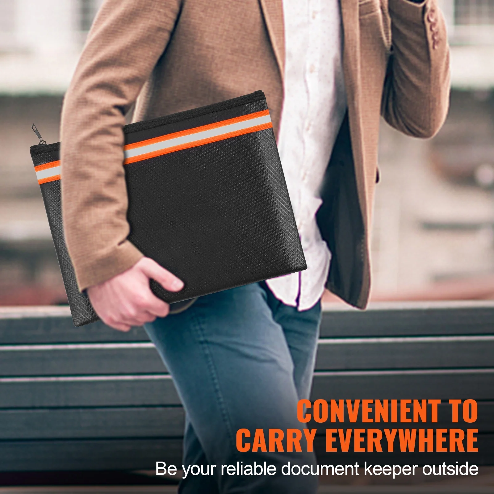 SKYSHALO Fireproof Document Bag 2000℉ Fireproof and Waterproof Money Pouch 13.4