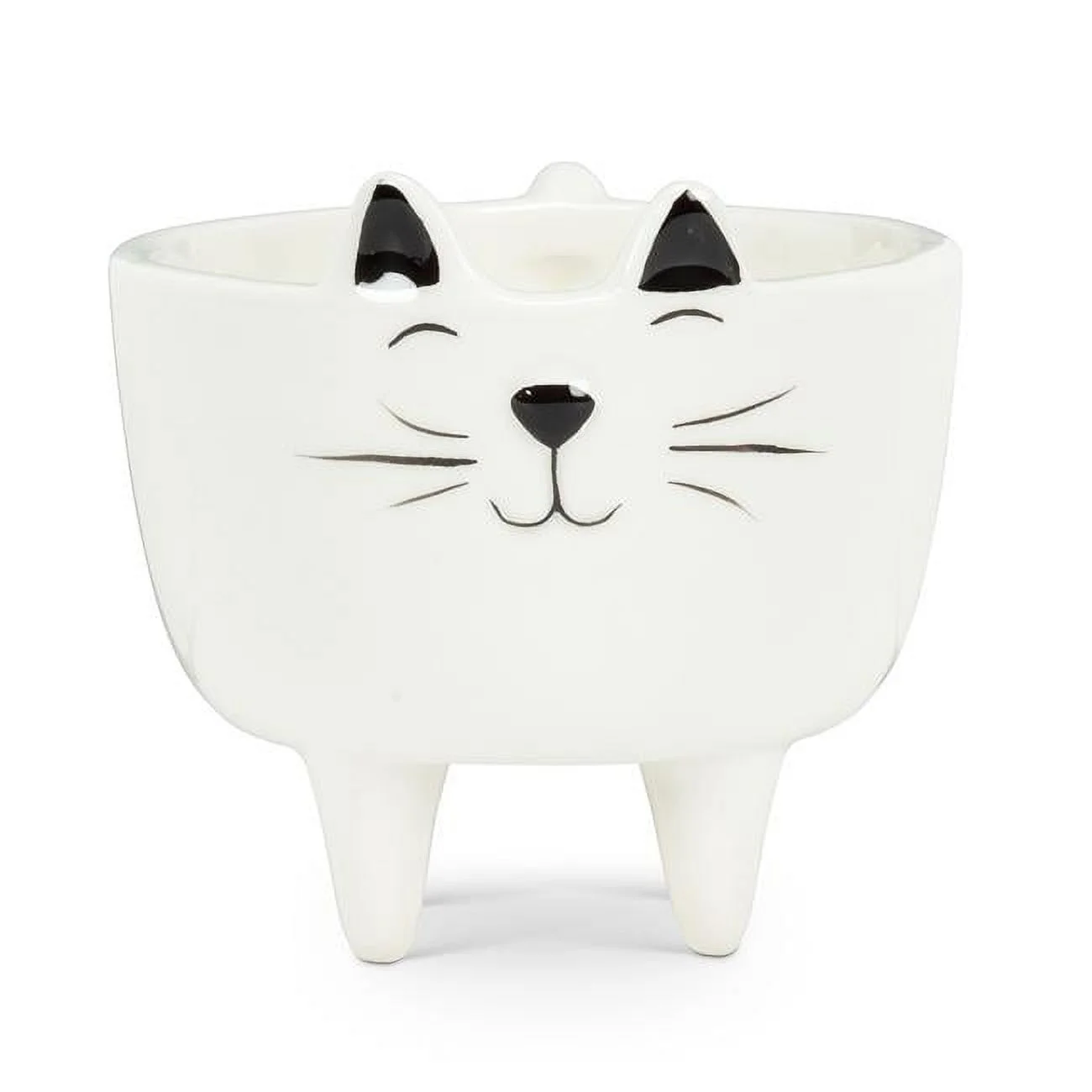 Abbott Collection AB-27-MINIKIN-370 3.5 in. Ceramic Cat Planter, White - Small