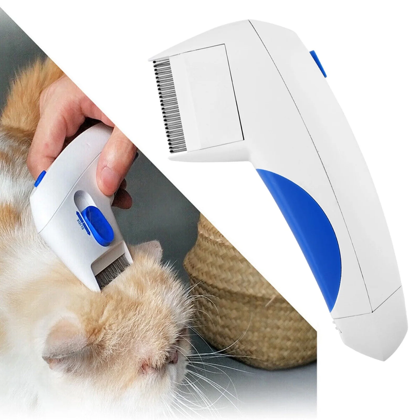 DYWADE Home Decor Living Room Electric Flea Lice Remover Hair Comb Brush Pet Cat Dog Cleaning Tool Lice Remover Comb One Size