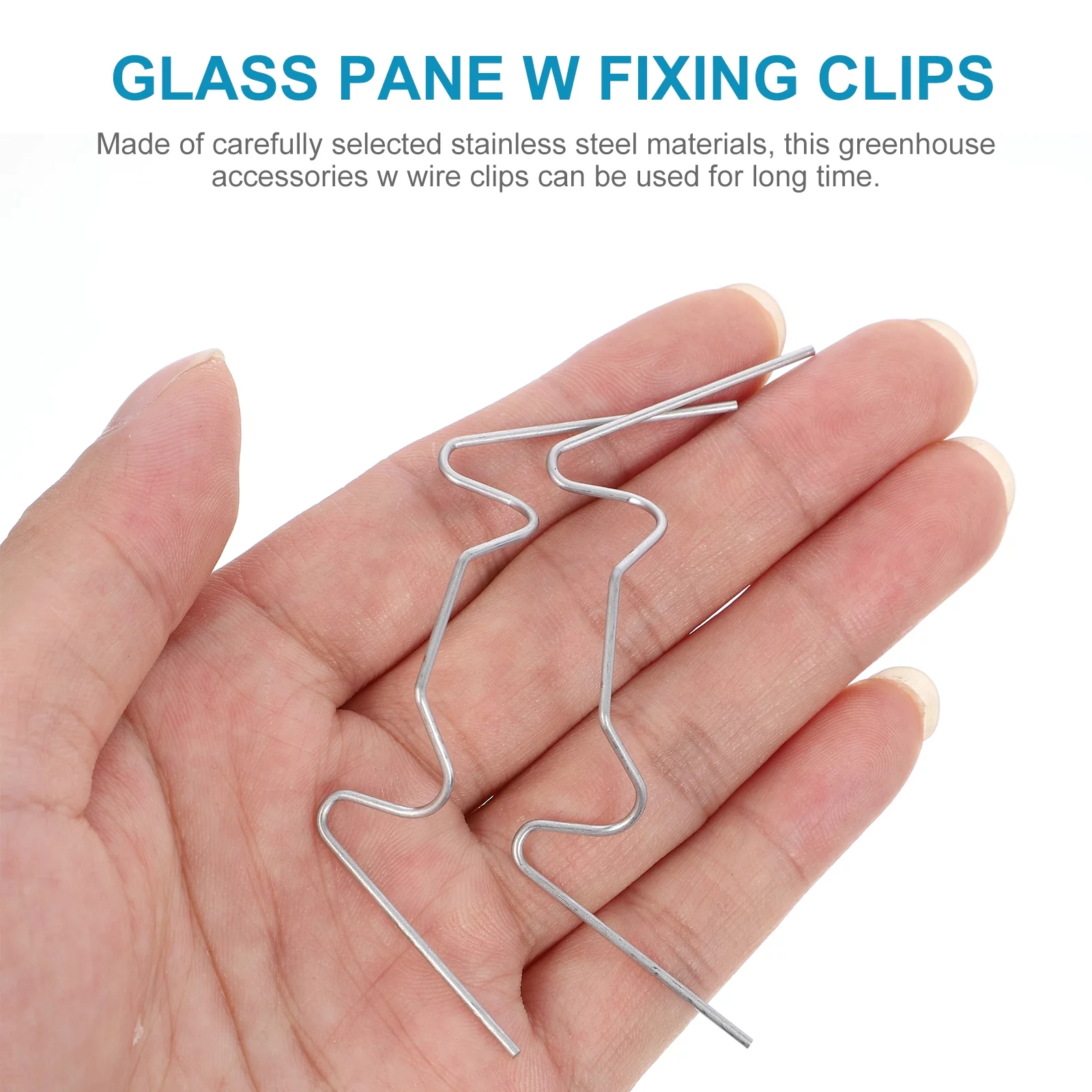 25 Pcs Fixed Buckle Glass Pane W Fixing Clips Greenhouse Glazing W-wire Gardening Buildings Tube