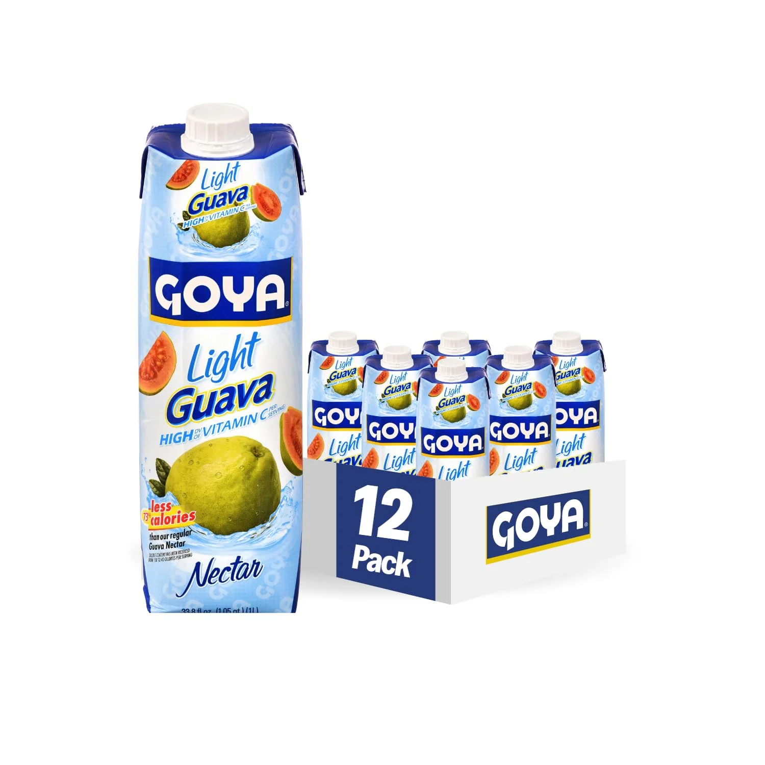 Goya Foods Light Guava Nectar, 33.8 Fl Oz (Pack Of 12)