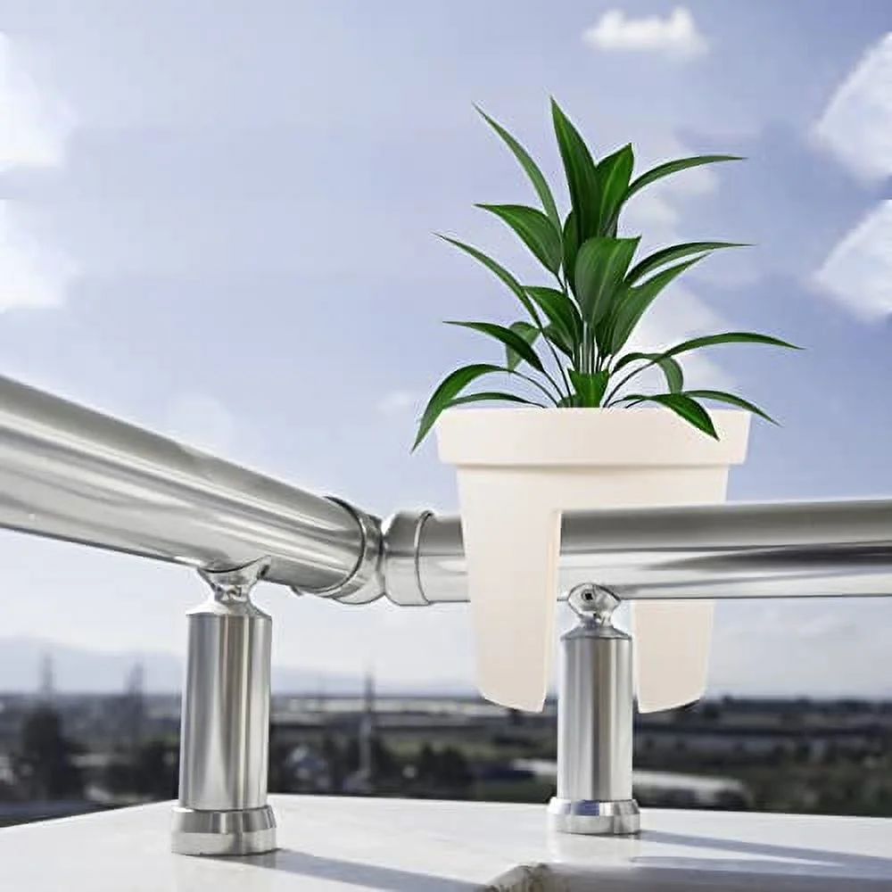 GANAZONO Deck Railing Railing Planter Double Sided Balcony Hanging Planter Adjustable Fence Bucket Flower Pot Deck Rail Planter for Garden Patio Deck Balcony Deck Decor