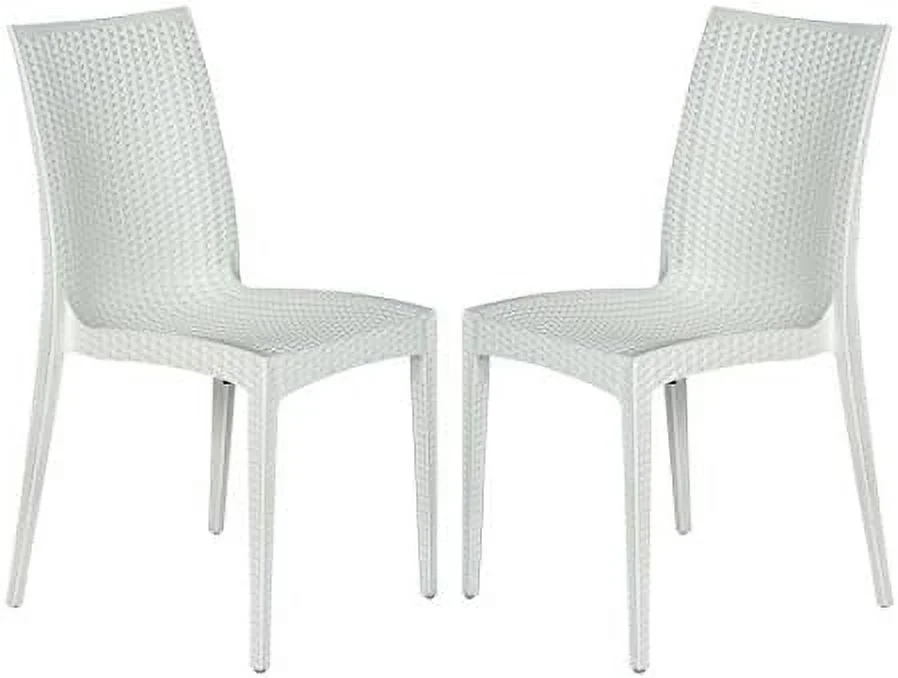 QYFZBIM Modern Weave Design Mace Indoor/Outdoor Dining Chair ()  Black