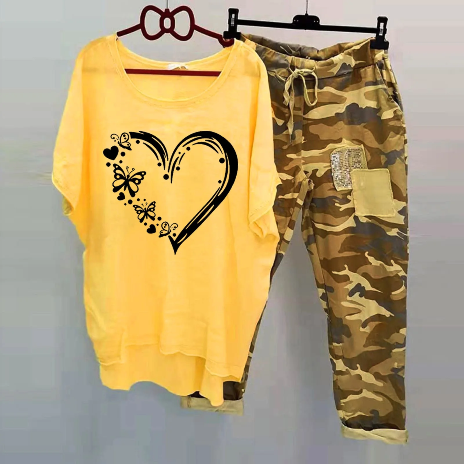 EHQJNJ Two Piece Pants Set for Women Sexy Plus Fashion Casual Prints Shirt High Waist Loose Pocket Pant Two Piece Top and Bottom Set Country Outfits for Women Two Piece Pants Set for Women Summer Sexy