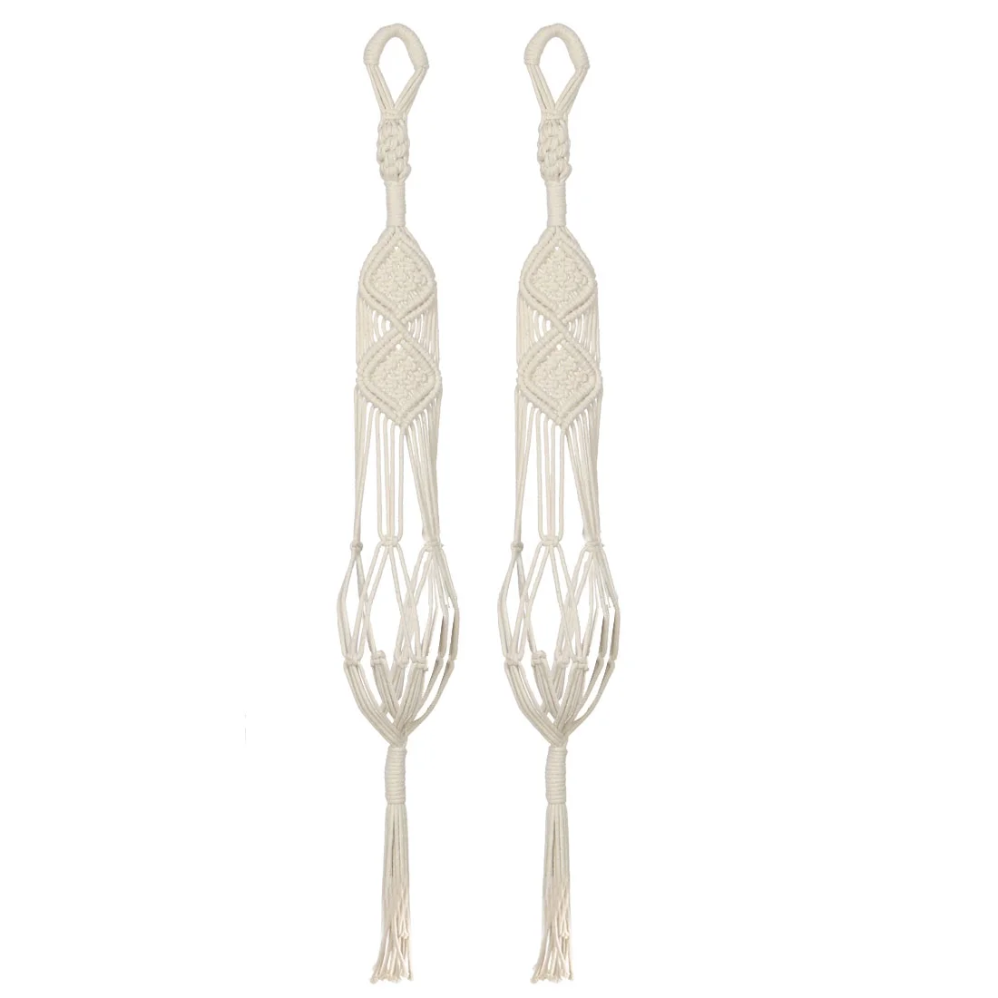 Macrame Wall-mounted Plant Hanger Hanging Rope Basket 29.5 Inch Length 2 Pcs