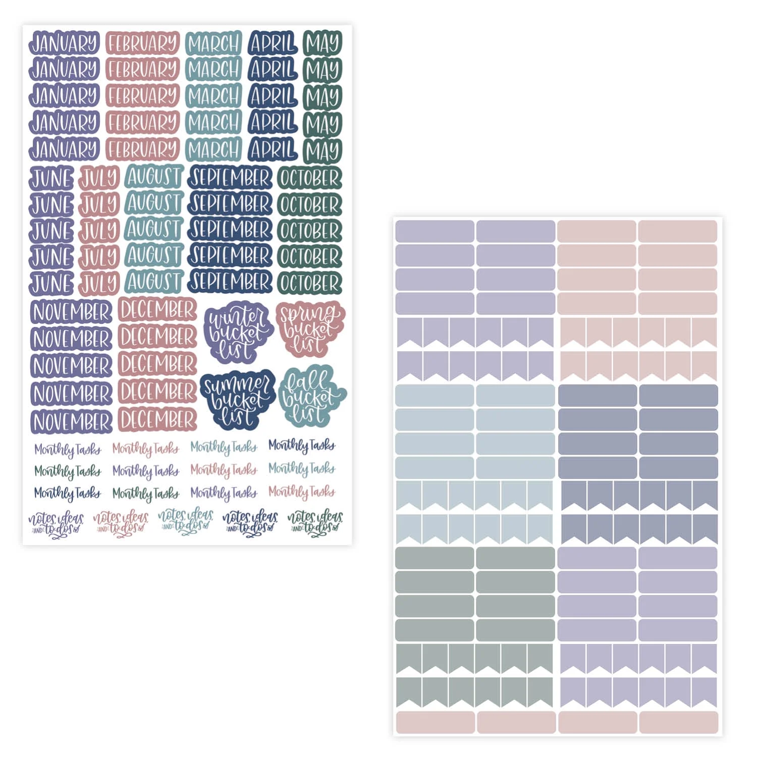 bloom daily planners Sticker Sheets, Calendar Essentials