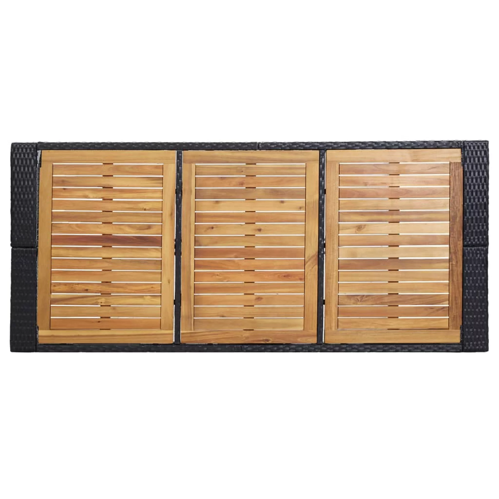 7 Piece Patio Bar Set with Cushions Poly Rattan Black