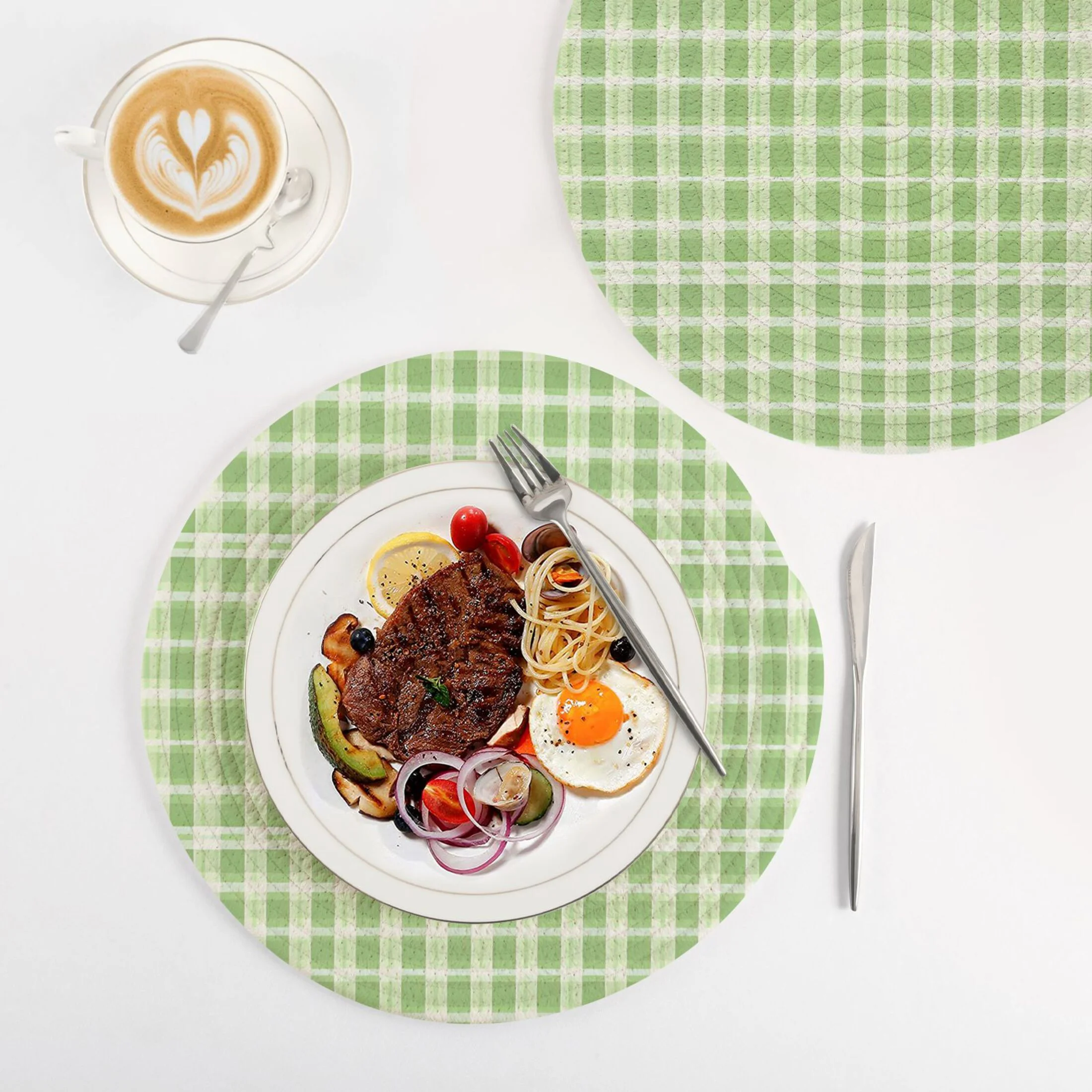 Grid Green Lattice 3 PCs Pot Holders Trivets Kitchen 15