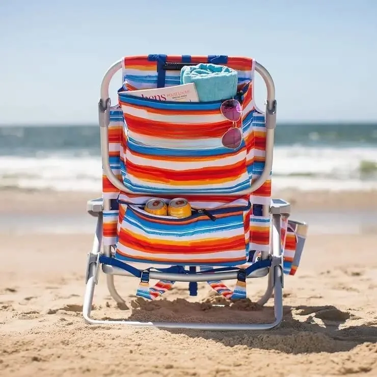 Backpack Beach Chair,Aluminum, (Sailfish and Palms)