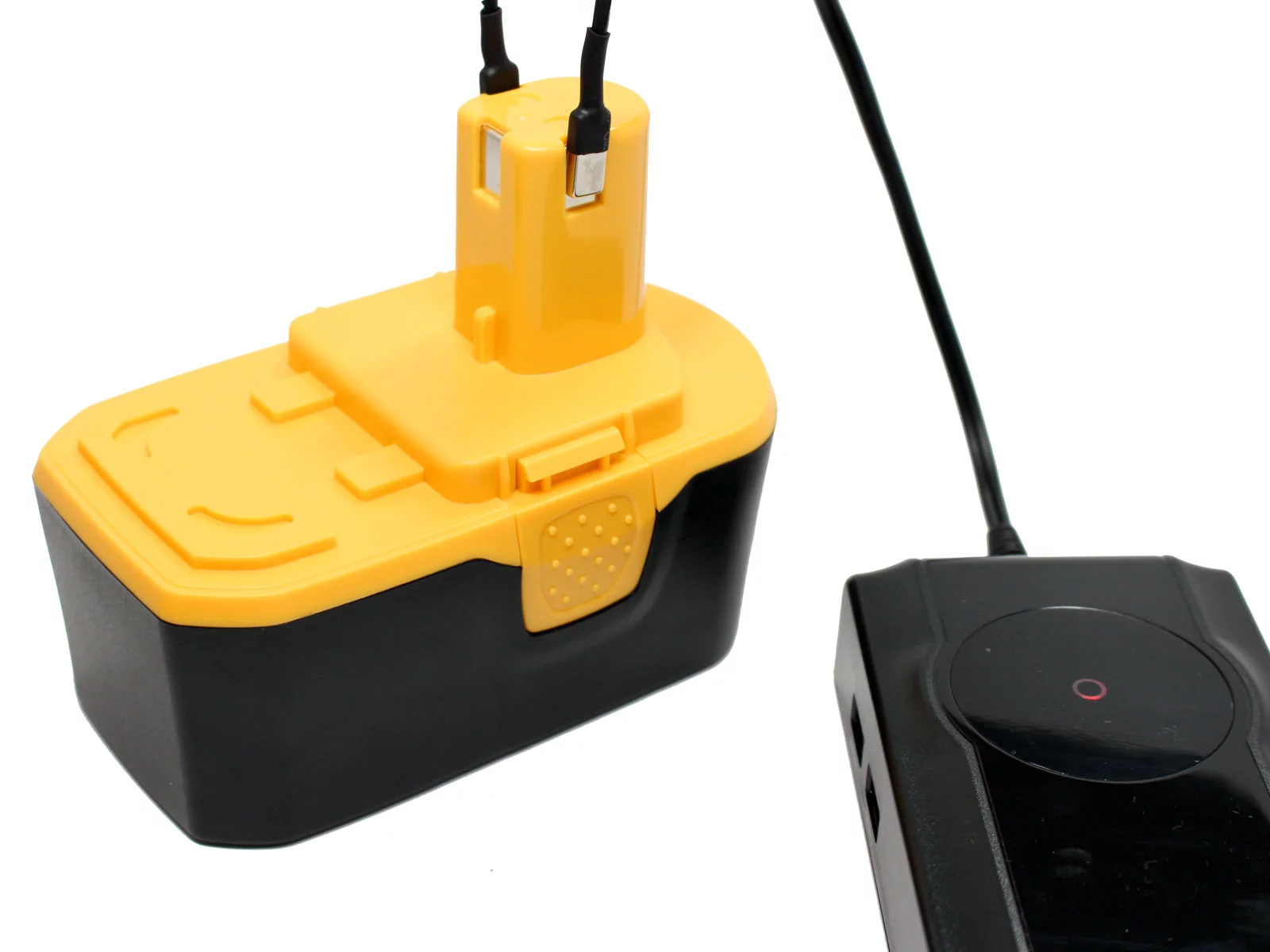 2-Pack Ryobi P301 Battery + Charger + EU Adapter - Replacement Ryobi 18V Battery, Charger and EU Adapter (1300mAh, NICD)