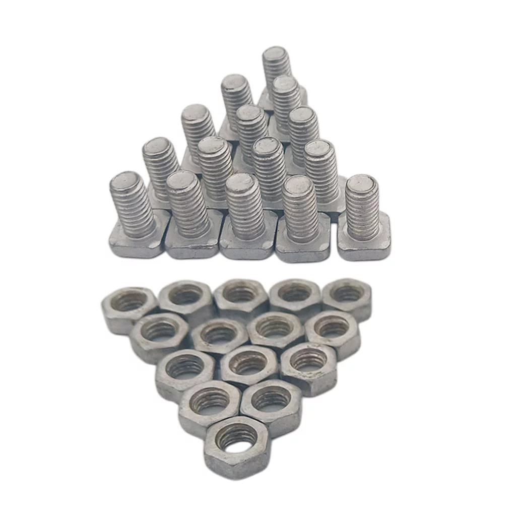 45 Pieces Aluminium Alloy Square Head Greenhouse Nuts And Bolts Replacement