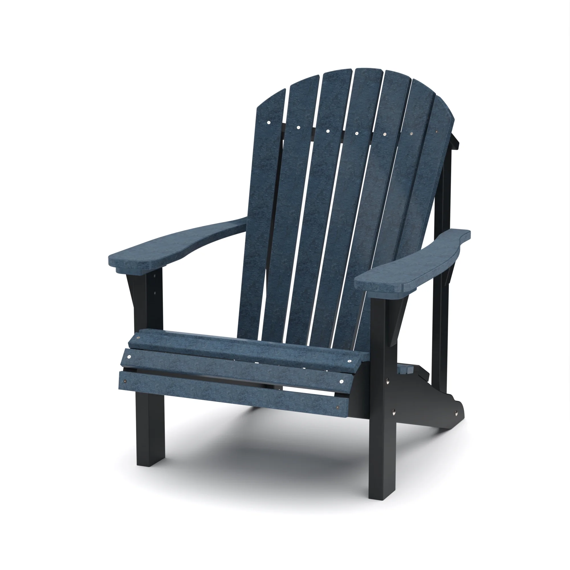 Wildridge Heritage Sunrise Adirondack Chair, Patriot Blue and Black, Outdoor Weather Resistant Poly Patio Furniture